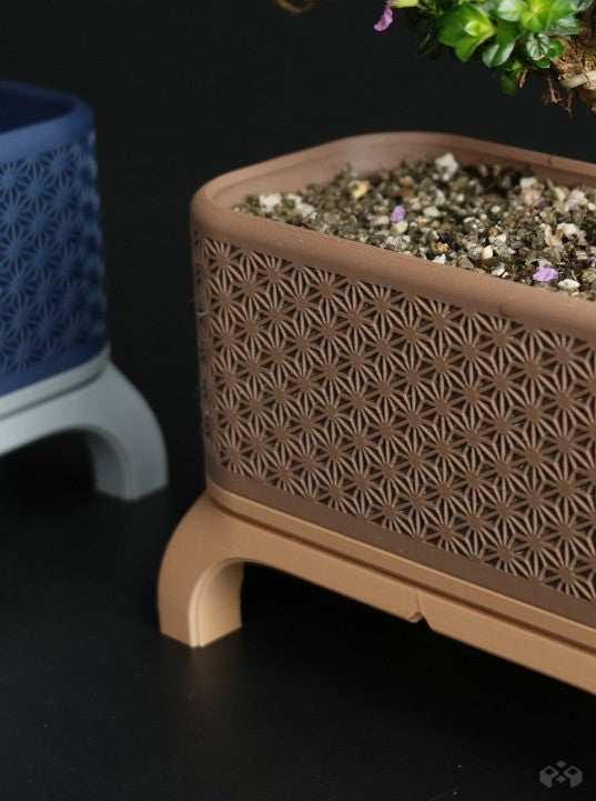 Kumiko Bonsai Planter with Legs (Rectangle)