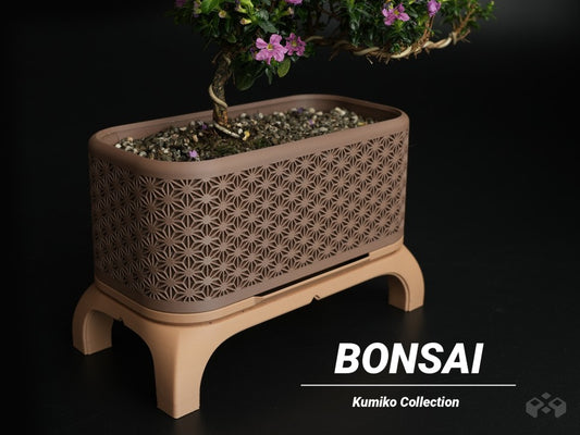 Kumiko Bonsai Planter with Legs (Rectangle)